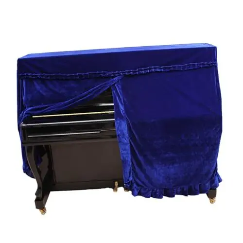Produktbild: Toyvian Umrandete Abdeckung Katzenklavier Elegante Klavierabdeckung Aufrecht Goldene Weiche Klavierabdeckung Tastaturhülle Mit 88 Tasten Cover Für Digitalpianos Universal- Klaviertuch