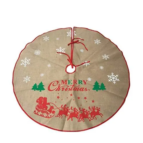 Produktbild: Toyvian Weihnachtsbaum Rock Leinen Weihnachtsbaumdecke Baumdecke Christbaum Unterlage Teppich Weihnachtsschmuck Weihnachtsdeko (120 cm)