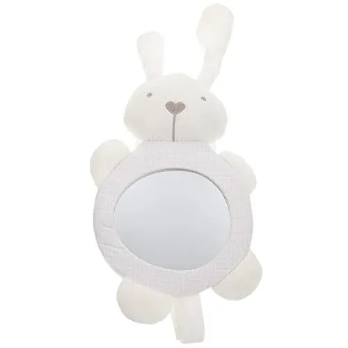 Produktbild: Toyvian Zerrspiegel Rücksitzspiegel Babyautositze spielzeug für kinder kinderspielzeug autostuff kindersitz Kinderautositz Rückspiegel für Babys Cartoon Babyspiegel für Auto Flanell Weiß