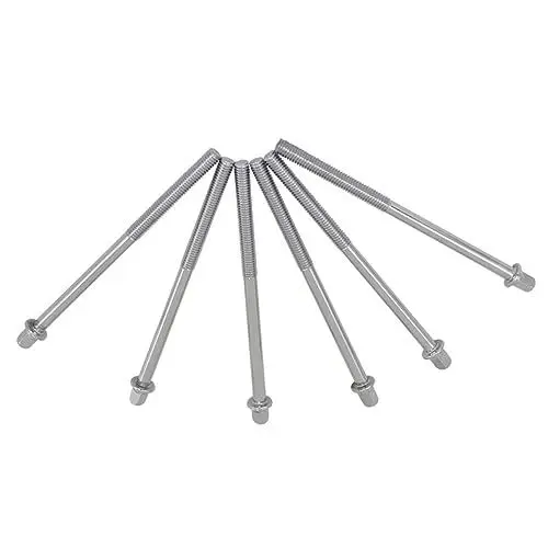 Produktbild: Toyvian Zubehör Für Trommeln 6st Trommelschrauben Bassdrum- Trommelspannstangen 11cm Für Die Spannschrauben Der Snare-drum Jazzschrauben Eisenbeschichtung Lange Schraube Reparatur