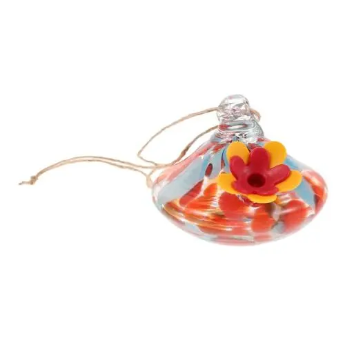 Produktbild: Toyvian -futterspender Aus Geblasenem Glas – Bunter Vogelfutterspender Fürs Fenster, Kleines Rundes Glas, Hängende Ornamente Für Draußen – Gartenfenster- Für Frauen