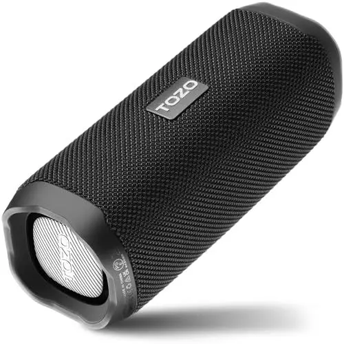 Produktbild: TOZO PA2 Bluetooth Lautsprecher,Tragbarer Lautsprecher mit Dual Treibern,25 Std Stereo Sound,Tiefer Bass,App Steuerung, Wasserdicht Kabelloser Lautsprecher für Zuhause, Outdoor und Reisen,Schwarz