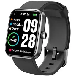 Produktbild: TOZO S2 Smartwatch Damen Herren, Fitness Tracker Sportuhr mit Herzfrequenz, Blutsauerstoffmonitor, Schlafmonitor, HD Touchscreen 5ATM Wasserdicht Fitnessuhr für Android iOS - Schwarz
