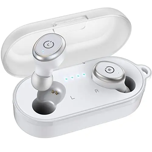 Produktbild: TOZO T10 Kopfhörer Kabellos Bluetooth 5,3 Bluetooth Kopfhörer mit 45 Std Akkulaufzeit, Stereo In Ear Kopfhörer, IPX8 Wasserdicht Headset, In Ear Ohrhörer mit Mikrofon Premium Bass für Sport - Weiß