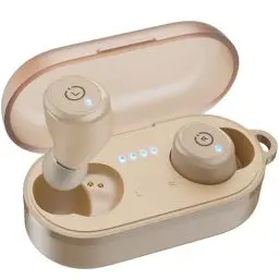 Produktbild: TOZO T10 Mini Bluetooth Kopfhörer 5,3 Kopfhörer Kabellos Bluetooth mit App, 55 Std Akkulaufzeit, IPX8 Wasserdicht In Ear Ohrhörer, ENC Noise Cancelling Kopfhörer mit Tiefer Bass für Sport - Khaki
