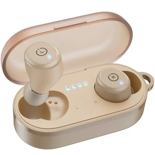 Produktbild: TOZO T10 Mini Bluetooth Kopfhörer 5,3 Kopfhörer Kabellos Bluetooth mit App, 55 Std Akkulaufzeit, IPX8 Wasserdicht In Ear Ohrhörer, ENC Noise Cancelling Kopfhörer mit Tiefer Bass für Sport - Khaki