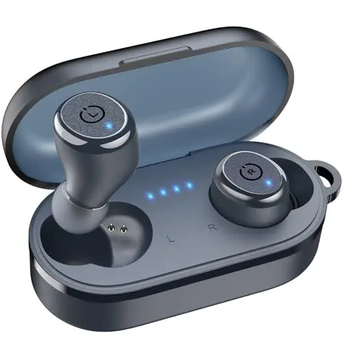 Produktbild: TOZO T10 Mini Bluetooth Kopfhörer 5,3 Kopfhörer Kabellos Bluetooth mit App, 55 Std Akkulaufzeit, IPX8 Wasserdicht In Ear Ohrhörer, ENC Noise Cancelling Kopfhörer mit Tiefer Bass für Sport - Blau