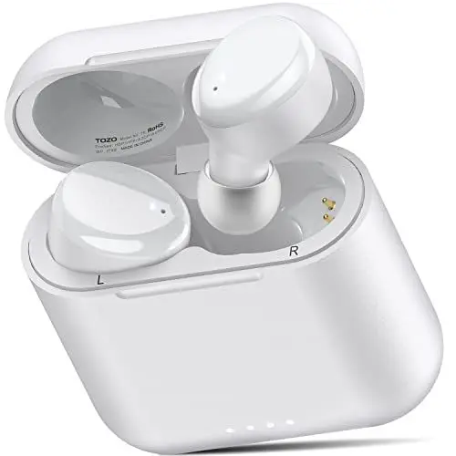 Produktbild: TOZO T6 Kopfhörer Kabellos Bluetooth 5.3 Bluetooth Kopfhörer, In Ear Kopfhörer 45 Std Akkulaufzeit mit Ladeetui, IPX8 Wasserdicht Kabellose Kopfhörer, Premium Tiefer Bass Sportkopfhörer - Weiß