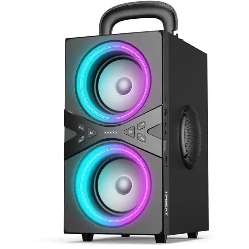 Produktbild: TPBEAT Bluetooth Lautsprecher, 80W Peak Bluetooth Box Groß, Bass Boost, with Party LED Lampe, 100dB Loud Sound TWS Stereo Party Musikbox Bluetooth Groß,18H Spielzeit, für Outdoor Party/Camping