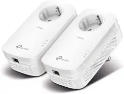 Produktbild: TP-Link Powerline Adapter Set TL-PA8010P KIT(1300Mbit/s Homeplug AV2, 2*2-MIMO, Steckdose, 2 Gigabit Ports, Plug&Play, kompatibel mit allen, ideal für Streaming, energiesparend)weiß
