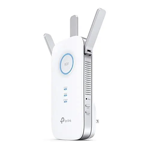 Produktbild: TP-Link RE455 Verstärker AC1750 Gigabit Dualband WLAN Repeater(1300Mbit/s 5GHz, 450Mbit/s 2,4GHz, 1x Gigabit Port, 3 externe Antennen, Signalstärkeanzeige, High-Speed Modus, Access Point Modus)weiß