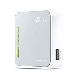 Produktbild: TP-Link TL-MR3020 N300 WLAN Nano mobiler Router (300Mbit/s 2,4GHz, tragbar, 3G/4G-Router, Access Point, WISP, Hotspot, Repeater, Bridge, Print, Media, FTP Server) grau