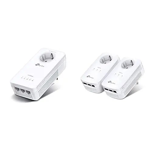 Produktbild: TP-Link WLAN Powerline Adapter TL-WPA8631P, weiß & Powerline Adapter Set TL-PA8030P KIT(1300Mbit/s Homeplug AV2, 2*2-MIMO, Steckdose, 6 Gigabit Ports, Plug&Play, kompatibel mit Powerline Adaptern)weiß
