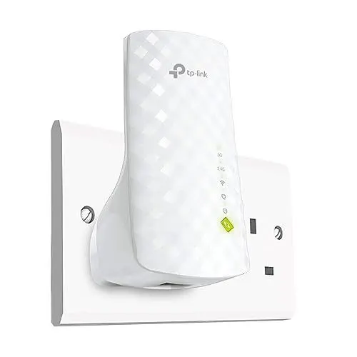 Produktbild: TP-Link AC750 Universal Dual Band Range Extender, Broadband/Wi-Fi Extender, Wi-Fi Booster/Hotspot with Ethernet Port, Plug and Play, Smart Signal Indicator, UK Plug (RE220) ,White