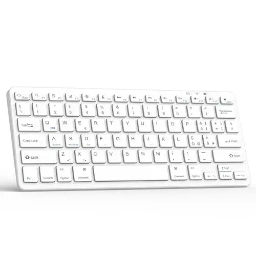 Produktbild: TQQ Bluetooth-Tastatur für iPad und Tablets - Wiederaufladbar, Kompatibel mit iPad 10/9 Generation, Air, Pro, Mini, Samsung S9, Android und Windows