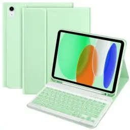 Produktbild: TQQ Hülle mit Tastatur für iPad 10 Generation 10,9 Zoll 2022, (QWERTZ Deutsches Layout), Abnehmbare Kabellose Bluetooth Tastatur, Flexibles TPU Hülle mit Stifthalter für Neue iPad 10. Generation