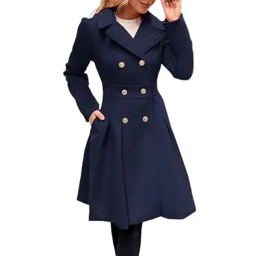 Produktbild: Trachtenjacke Damen Übergangsjacke Damen Herbst Strickjacke Herbstjacke Damen Wintermantel Mädchen Steppmantel Damen Leicht Umstandsjacke Übergangsmantel Damen Hemdjacke Blau M