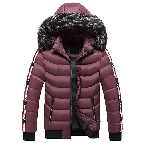 Produktbild: MMOOVV Herren Winter warmer Kapuzenpulver für Winddichte Jacke Wasserdichte Herren Winterjacke (Red, XXXL)