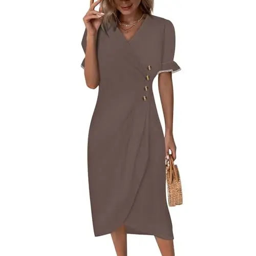 Produktbild: Trachtenrock Damen Hosenanzug Damen Festlich Elegant Rock Damen A Linien Kleid Damen Damen Rock Lang Büro Outfit Damen Festkleid A Linie Kleid Brautkleid Clothes Kleid Damen Braun 2XL