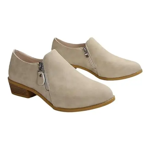 Produktbild: Trachtenschuh Damen Stiefel Schuhe Sneaker Fashion Dicke Unterseite Blockabsatz Damenstiefel Atmungsaktive Mode Rundkopf Blockabsatz Damenschuhe Stiefel MäDchen Stiefel Wasserdicht Stiefel (Khaki, 42)