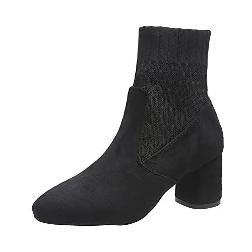Produktbild: Trachtenschuhe Damen Sneakers Damen Weste Damen Atmungsaktive Chunky Heels Retro-Reißverschluss Damenstiefel Modeschuhe Kurze Damenstiefel Stiefel 28 Sneaker Stiefel Damen Blau Mode (Black, 39)