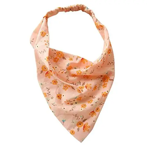 Produktbild: Trachtentuch Damen Musselin Halstuch Damen Schal Blumenhaarbandanas Kopftuch Frauen Print Haarschal Dreieck Haartuch mit Krawatten Kopftuch Schal Schwarz Damen Winter Schal GrüN Damen (J, One Size)