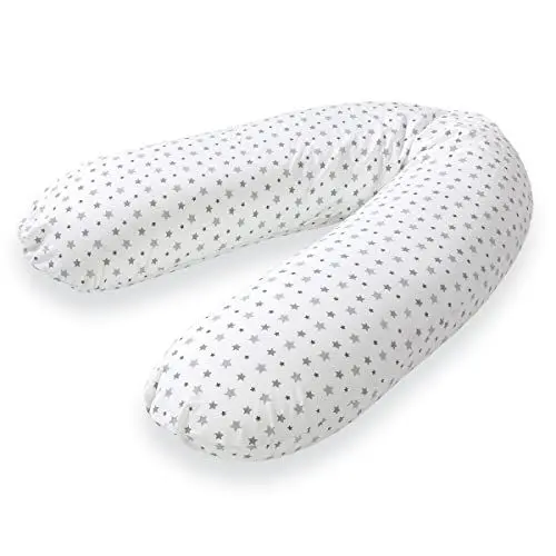 Produktbild: Träumeland T040833 Stillkissen, elastisches mit Sternen, weiß / grau