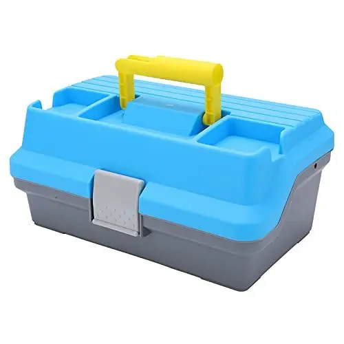 Produktbild: Tragbare Angelbox aus ABS, Dreilagiger Aufbewahrungskoffer für Angelausrüstung mit Ergonomischem Griff, Langlebige Mehrzweck-Aufbewahrungsbox für Angelzubehör