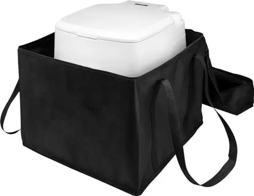Produktbild: Tragbare Camping Toiletten Aufbewahrungstasche, Nylon Toilettenschutz Abdeckung, Waschbare Outdoor Toiletten Tragetasche für Porta Potti 145 165 335 345 365 565 für Camping, Wohnmobil, Reisen