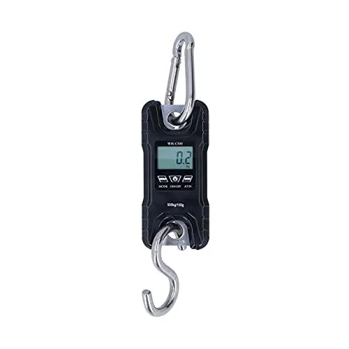 Produktbild: Tragbare Elektronische Waage Jagdwaage Mini Mini Kranwaage Mini Elektronische Hakenwaage 500kg (Schwarz)