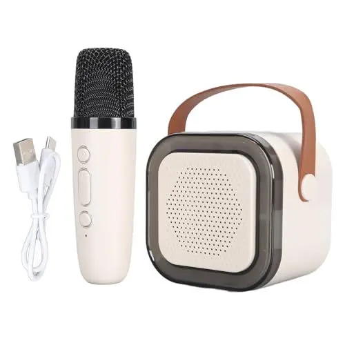 Produktbild: Tragbare Karaoke Maschine, Kleiner Bluetooth Karaoke Lautsprecher mit Mikrofon für Kinder im Alter von 4 bis 12 Jahren, Erwachsene, Jungen, Gesangsmaschine für Telefone, Tablet,