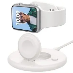 Produktbild: Tragbare Magnetische Ladestation für Apple Watch Series 10/9/8/7/6/5/4/3/SE/Ultra, Schnellladestation Dock Ständer Magnetische Watch Ladehalterung - Weiß