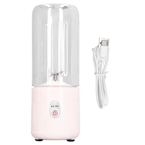Produktbild: Tragbare Mixerflasche, 500 Ml, Mini-Mixer-Entsafter für Fruchtsmoothies und Shakes, Wiederaufladbarer USB-Saftbereiter mit 6 Edelstahlklingen für Reisen, Fitnessstudio, Camping,