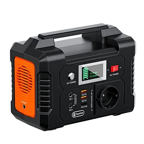 Produktbild: FlashFish Powerstation 200w, Stromgenerator Solar AC-Ausgang mit Reiner Sinuswelle,Notstromaggregat Akku mit Steckdose 40800mAh, Tragbare Powerstation 151wh für Camping,Abenteuer und Notfälle