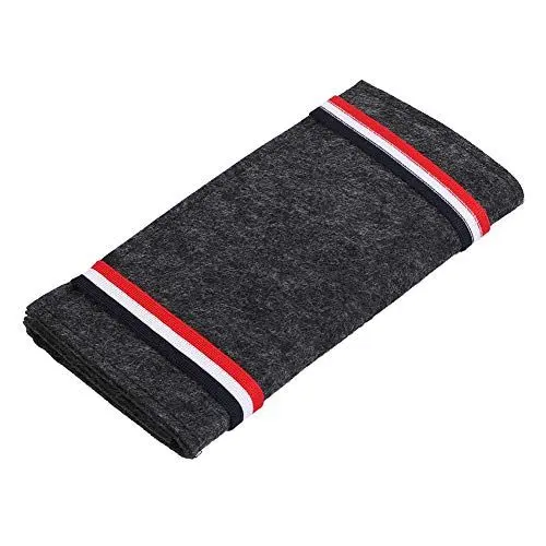 Produktbild: Tragbare Reise-Schmuckaufbewahrungstasche, faltbare Filz-Schmucktasche mit elastischem Gürtel, multifunktionale Fächer für Ohrringe und Halsketten, Khaki-Schwarz (Black)