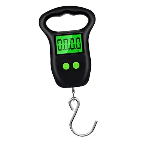 Produktbild: Happyyami tragbare Waage Kofferwaage LCD-Bildschirmskala Gepäckwaagen für Koffer LCD-Display- Gepäck Waage mit Haken Fischschuppen Hakenwaage elektronische Waage Reisen Kranwaage Stahl