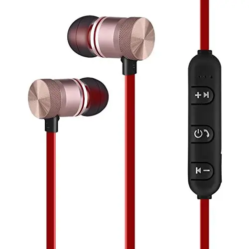 Produktbild: Tragbarer Bluetooth-Kopfhörer, Magnet, kabellos, Sport-Kopfhörer, kabellose Ohrhörer, Magnete, Kopfhörer für , Android, Gold, integrierter Sport mit weichem Gummi-Magnet für