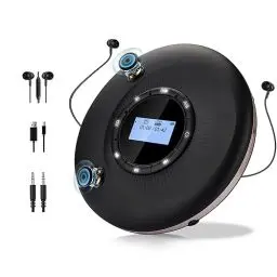 Produktbild: Tragbarer CD-Player Bluetooth wiederaufladbarer 1500mAh Auto CD-Player mit Bluetooth und Stereo Dual Lautsprecher Anti-Skip für Auto Zuhause Reisen persönlicher discman CD Player Tragbar