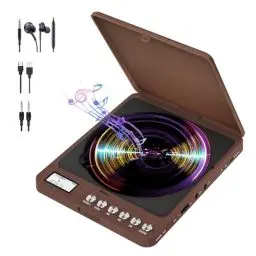 Produktbild: Tragbarer CD Player Bluetooth mit Lautsprecher,CCHKFEI Wiederaufladbar CD-Player Tragbar Bluetooth Auto FM Transmitter Discman CD Player für Auto/Reise/Zuhause Kinder CD-Player Tragbar