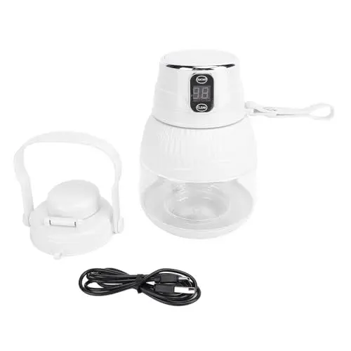 Produktbild: Tragbarer Entsafter-Mixer, Kabelloser Reise-Entsafter für Obst, Gemüse, Babynahrung, für Saft, Milchshake, Smoothies, Protein-Shakes (WHITE)