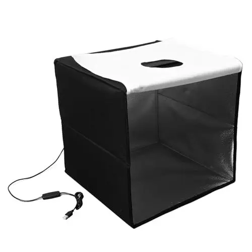 Produktbild: Tragbarer Fotostudio-Lichtkasten, 39,9 cm Lang, Professionelles, Dimmbares Aufnahmezelt-Set mit 144 LED-Perlen, 6 Hintergründen, 2800 K Bis 6000 K, Faltbarer Foto-Lichtkasten