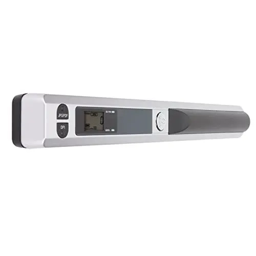 Produktbild: Yunseity Tragbarer Handscanner, 300/600/900 DPI A4 Stab-Dokumentenscanner, Unterstützt TF-Karte, JPG/PDF-Formatauswahl, für Quittungen, Bücher, Fotos, Dokumente(Silber schwarz)