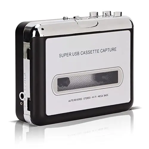 Produktbild: Tragbarer Kassettenspieler, Kassetten-zu-MP3-Konverter, Stereo-3,5-mm-USB-Kassetten-Audio-Musikplayer mit Kopfhörer für Laptop-PC