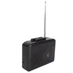 Produktbild: Tragbarer Kassettenspieler, Walkman FM AM Radio Stereo Tape to MP3 Converter Audio Music Player, mit 3,5 Mm Klinkenstecker und Lautsprecher (Schwarz)