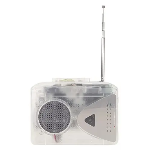 Produktbild: Tragbarer Kassettenspieler, Walkman FM AM Radio Stereo Tape to MP3 Converter Audio Music Player, mit 3,5 Mm Klinkenstecker und Lautsprecher (Transparent)