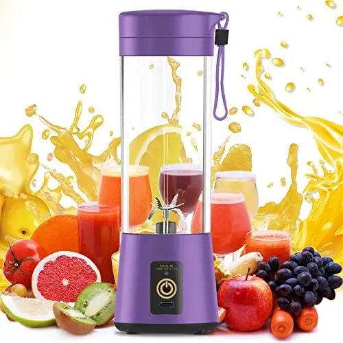 Produktbild: Tragbarer Mixer, Smoothie Mixer Klein, Mini-Mixer Smoothie Maker und Shakes, USB-Aufladbarer 400ML Standmixer für Babynahrung, Fitnessstudio, Reisen