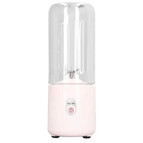 Produktbild: Tragbarer Mixer mit 6 Klingen, Wiederaufladbarer USB-Mini-Entsafter-Becher für Zuhause, 500 Ml, mit Transparentem Flaschendesign für Zuhause, Schule Unterwegs (PINK)