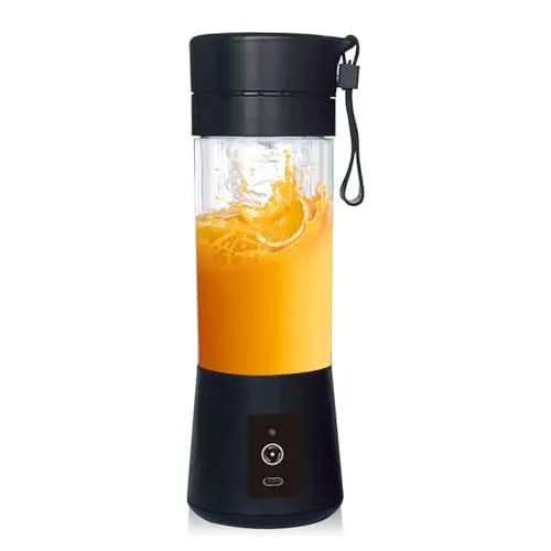 Produktbild: Tragbarer Mixerbecher, 380 Ml, USB Wiederaufladbar, 6 Klingen, Elektrischer Entsafterbecher, Persönlicher Entsafter, Mixer, Protein, Milchshakes, Mixerbecher, Getränkeshaker für