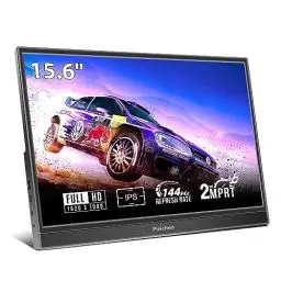 Produktbild: Tragbarer Monitor, 15,6 Zoll Monitor 144Hz FHD 1920×1080P IPS Gaming Monitor, HDR Bildschirm mit HDMI/Type-C/USB-C, Externer Monitor für Laptop PC Mac Phone PS4 Xbox