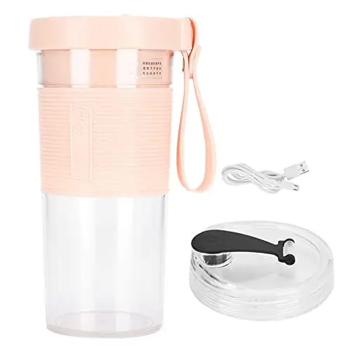 Produktbild: Tragbarer elektrischer Obstentsaftungsbecher mit drei Blattschneiderkopf, Entsafter-Mixer, 2000 mAh, wiederaufladbar über USB, für Reisen nach Hause (320ml)